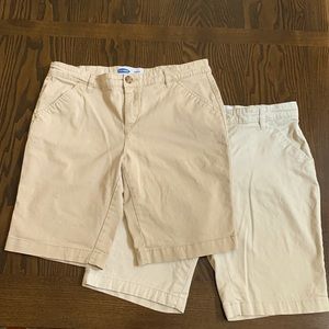 2 Old Navy khaki bermuda girls uniform shorts 16 plus *